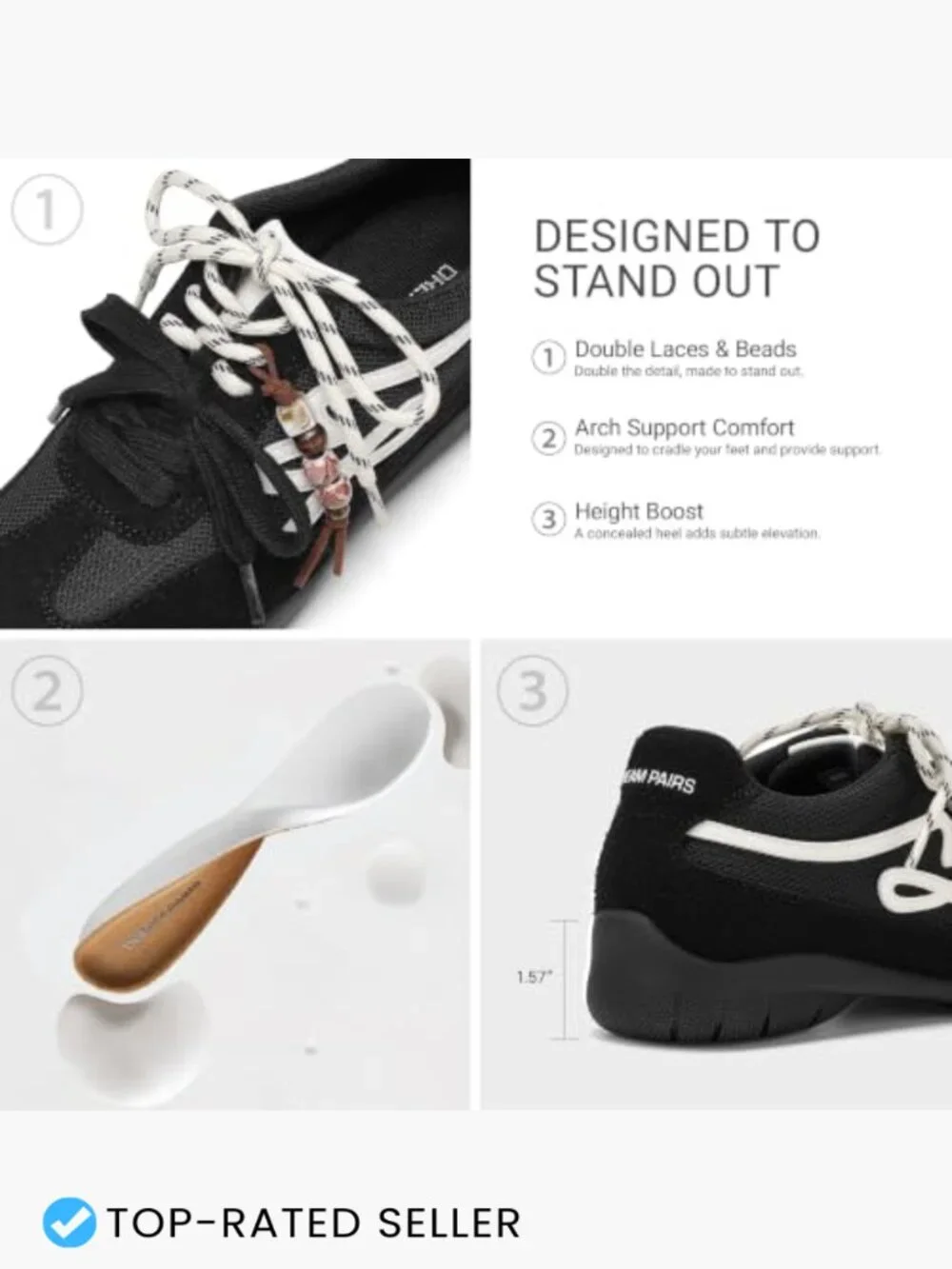 Retro Platform Sneakers Comfortable Walking Shoes Lace Up Casual Everyday